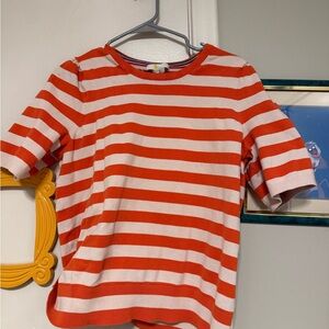 Lot of two Boden striped Cotton Crew Knitted short sleeve tops